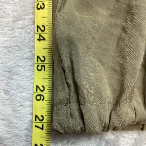 By Anthropologie Parachute Pants Womens XL Green Cinch Waist Ankle Drop Crotch - Picture 9 of 11